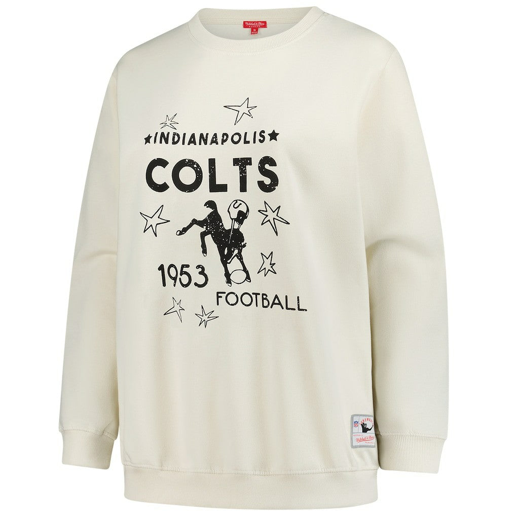 Indianapolis Colts Women's Plus Size Shooting Star Sweatshirt Cream | Mitchell & Ness