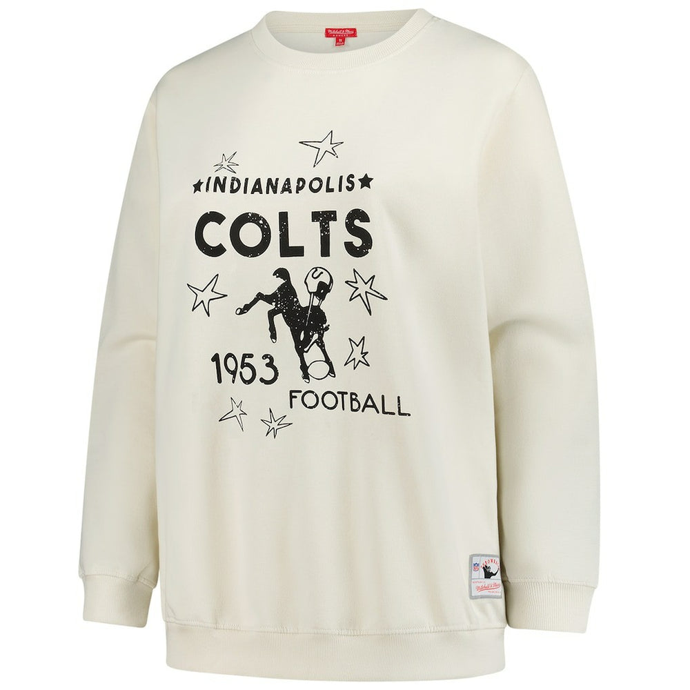 Indianapolis Colts Women's Plus Size Shooting Star Sweatshirt Cream | Mitchell & Ness