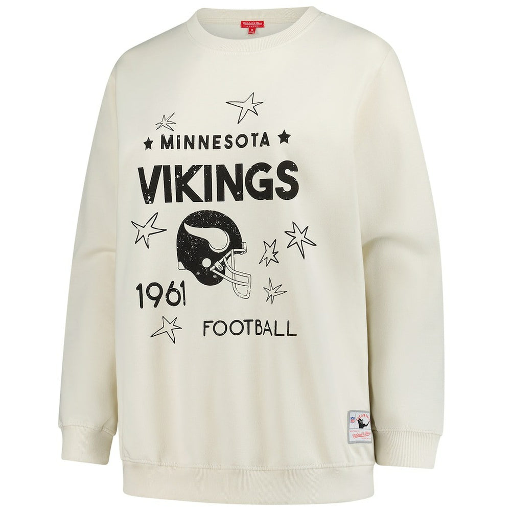 Minnesota Vikings Women's Plus Size Shooting Star Sweatshirt Cream | Mitchell & Ness
