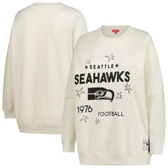 Seattle Seahawks Women's Plus Size Shooting Star Sweatshirt Cream | Mitchell & Ness