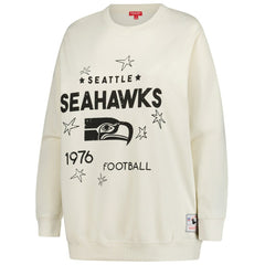 Seattle Seahawks Women's Plus Size Shooting Star Sweatshirt Cream | Mitchell & Ness