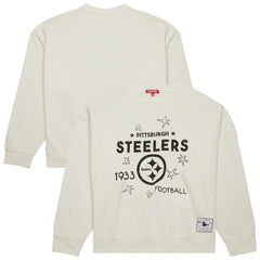Pittsburgh Steelers Women's Plus Size Shooting Star Sweatshirt Cream | Mitchell & Ness