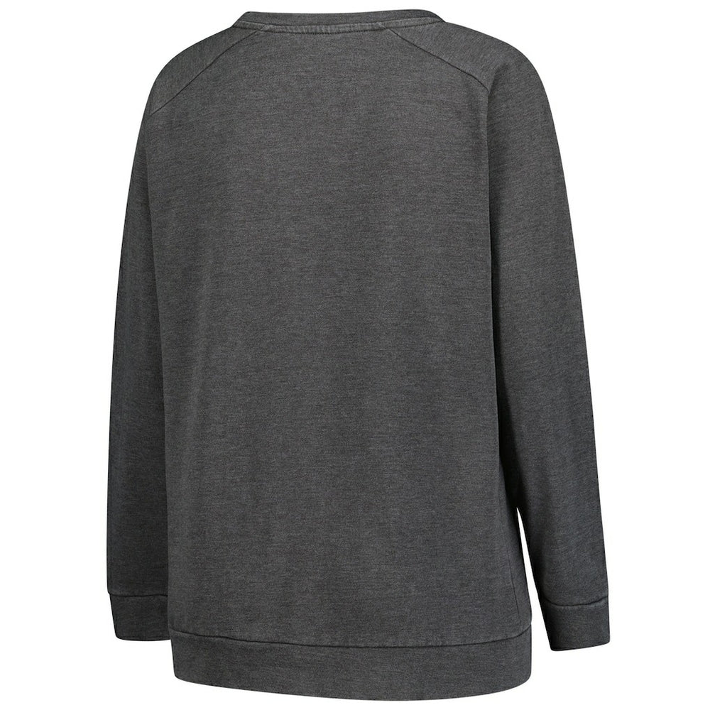 Washington Commanders Profile Women's Plus Size Acid Wash Raglan Sweatshirt Charcoal | NFL