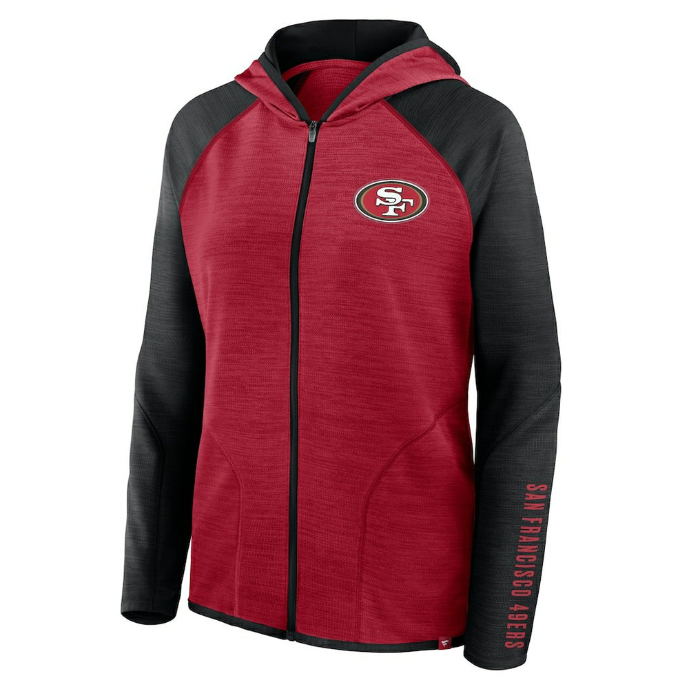 San Francisco 49ers Women's Plus Size End Around Pass Full-Zip Hoodie Scarlet | Fanatics
