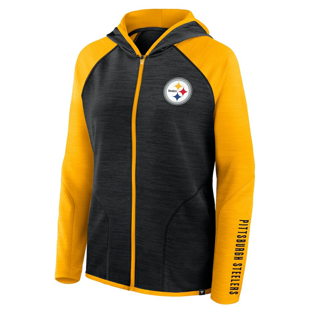 Pittsburgh Steelers Women's Plus Size End Around Pass Full-Zip Hoodie Black | Fanatics