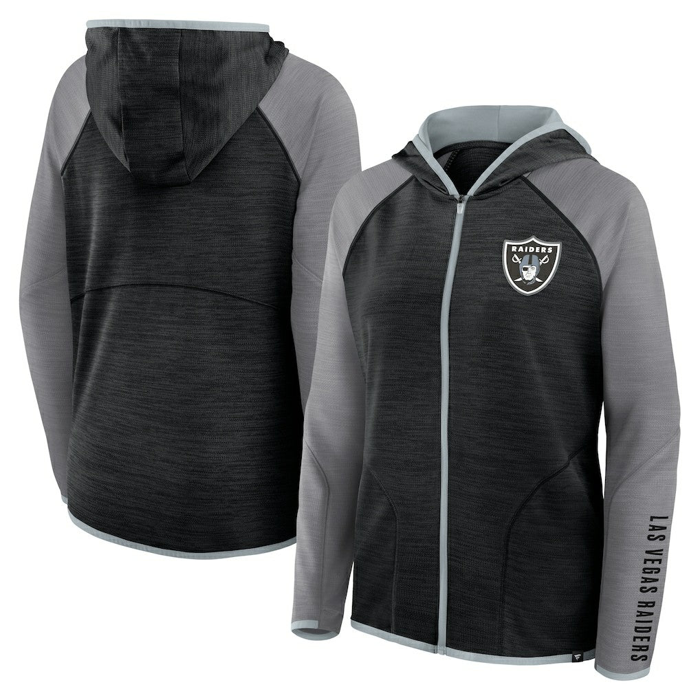 Las Vegas Raiders Women's Plus Size End Around Pass Full-Zip Hoodie Black | Fanatics