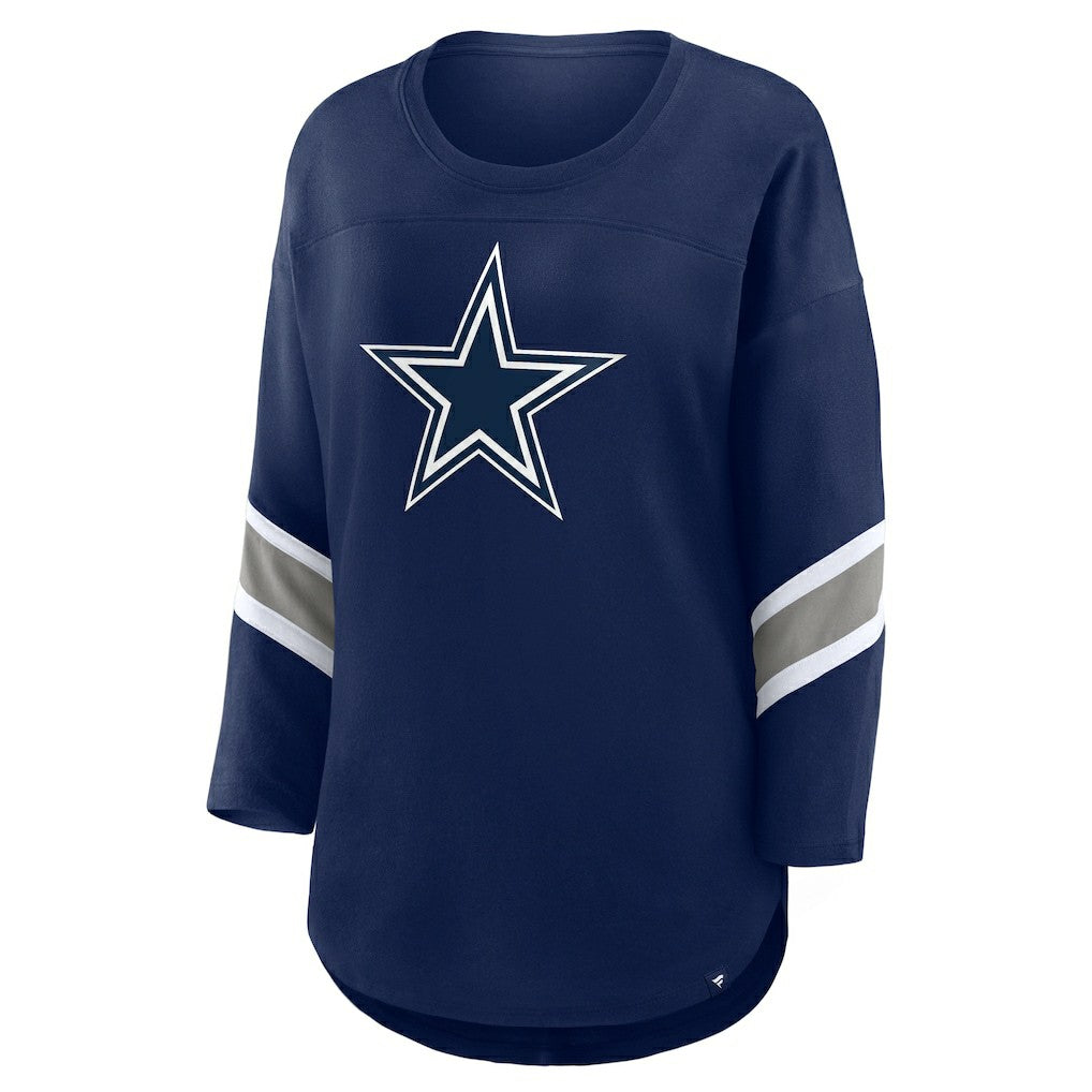 Dallas Cowboys Women's Plus Size Redzone 3/4-Sleeve Scoop Neck T-Shirt Navy | Fanatics