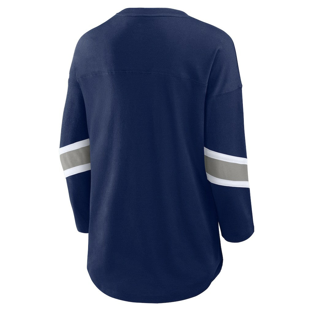 Dallas Cowboys Women's Plus Size Redzone 3/4-Sleeve Scoop Neck T-Shirt Navy | Fanatics