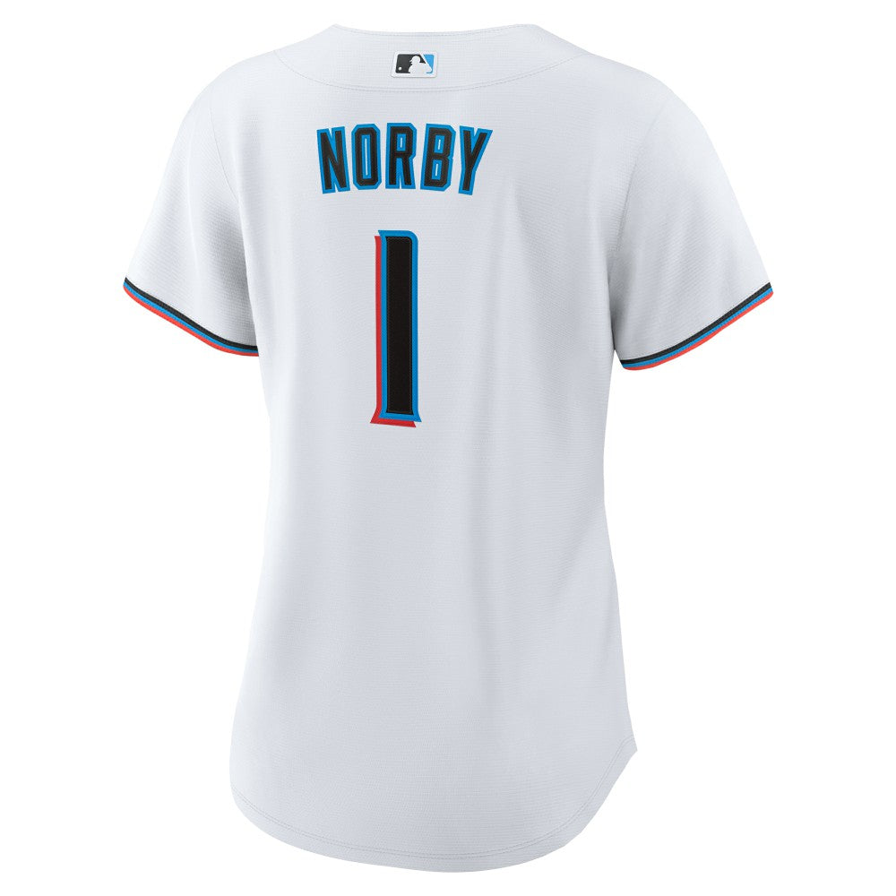 Connor Norby Miami Marlins Nike Women's Home Replica Jersey - MLB