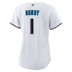 Connor Norby Miami Marlins Nike Women's Home Replica Jersey - MLB