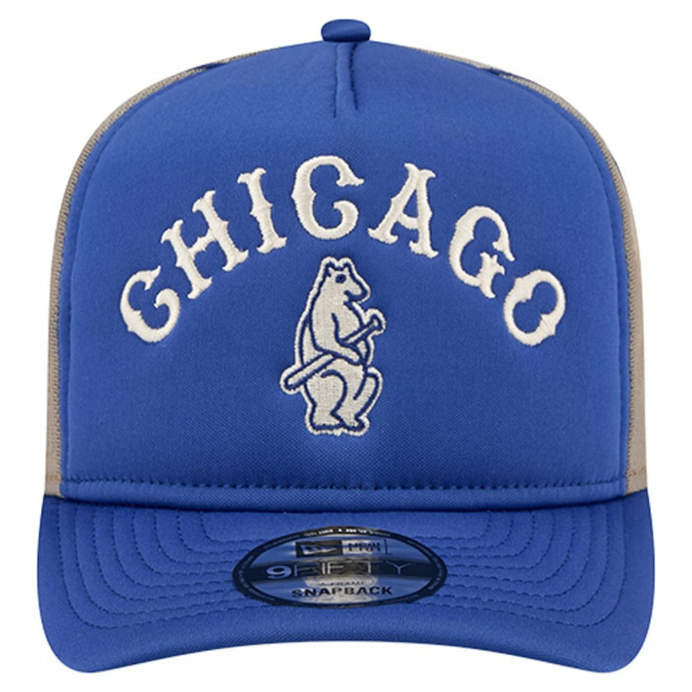 Chicago Cubs New Era Vintage Arched Foam Front 9FIFTY A-Frame Adjustable Trucker Hat - MLB