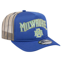Milwaukee Brewers New Era Vintage Arched Foam Front 9FIFTY A-Frame Adjustable Trucker Hat - MLB