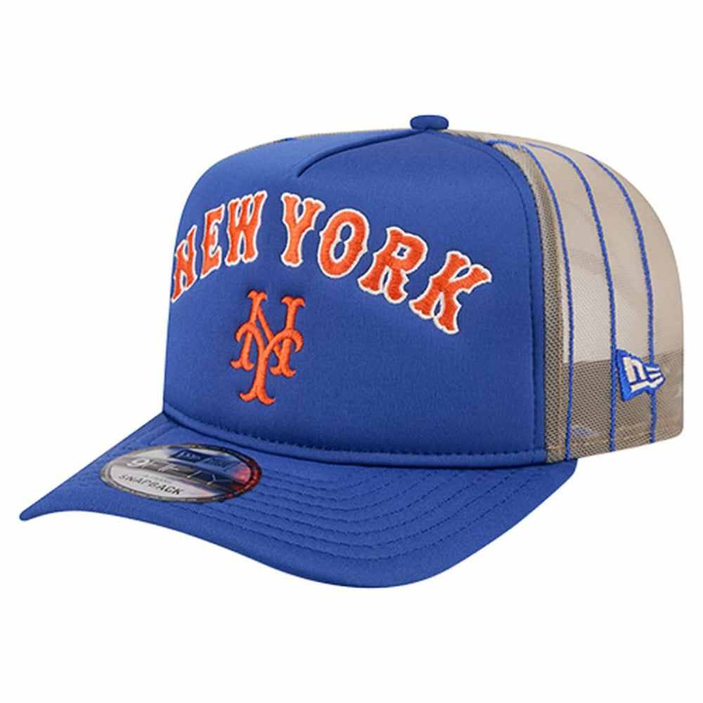 New York Mets New Era Vintage Arched Foam Front 9FIFTY A-Frame Adjustable Trucker Hat - MLB