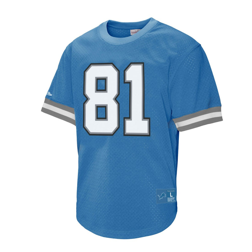 Calvin Johnson Detroit Lions Retired Player Name & Number Mesh Top Blue | Mitchell & Ness
