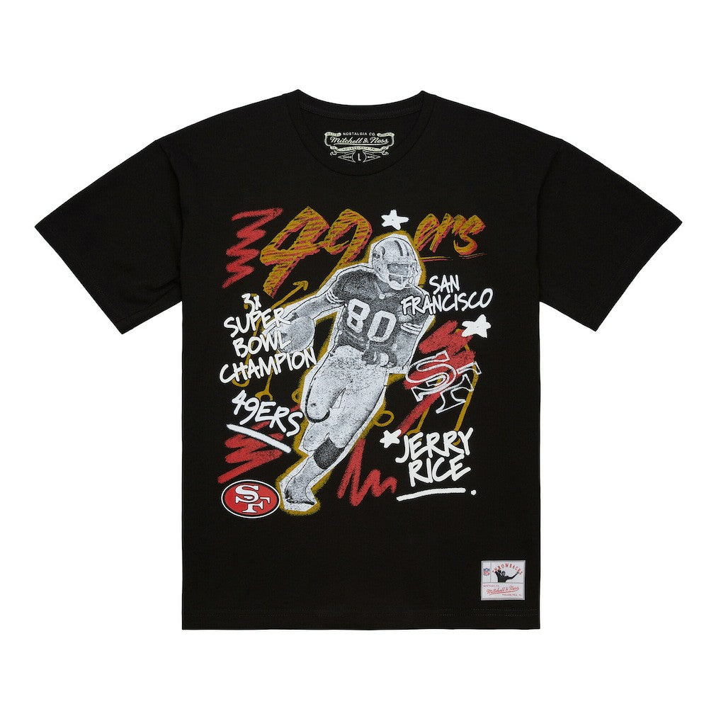 Jerry Rice San Francisco 49ers Chalked Up Player Graphic T-Shirt Black | Mitchell & Ness