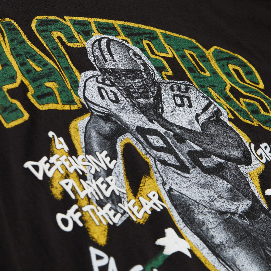 Reggie White Green Bay Packers Chalked Up Player Graphic T-Shirt Black | Mitchell & Ness