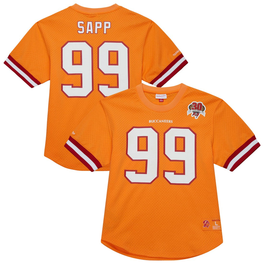 Warren Sapp Tampa Bay Buccaneers Retired Player Name & Number Mesh Top Orange | Mitchell & Ness