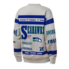 Seattle Seahawks Youth Throwback All-Over Print Fleece Sweatshirt Gray | Mitchell & Ness