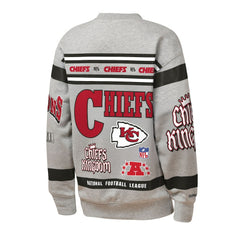 Kansas City Chiefs Youth Throwback All-Over Print Fleece Sweatshirt Gray | Mitchell & Ness