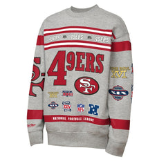 San Francisco 49ers Youth Throwback All-Over Print Fleece Sweatshirt Gray | Mitchell & Ness
