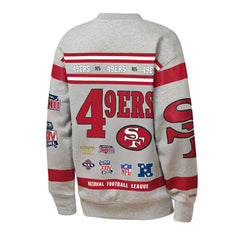 San Francisco 49ers Youth Throwback All-Over Print Fleece Sweatshirt Gray | Mitchell & Ness
