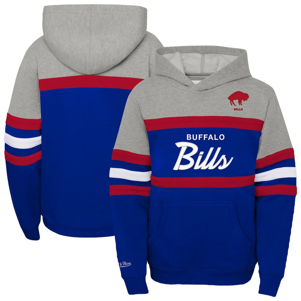 Buffalo Bills Youth Throwback Head Coach Pullover Hoodie Royal | Mitchell & Ness