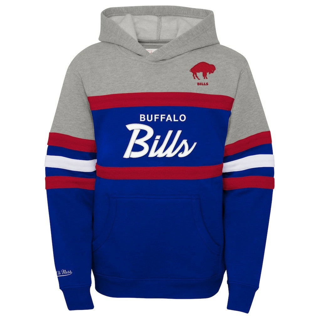 Buffalo Bills Youth Throwback Head Coach Pullover Hoodie Royal | Mitchell & Ness