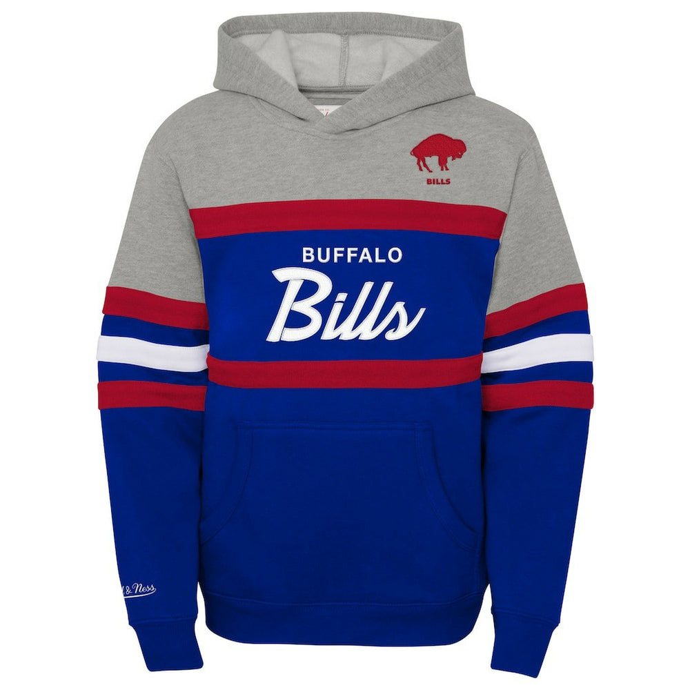 Buffalo Bills Youth Throwback Head Coach Pullover Hoodie Royal | Mitchell & Ness