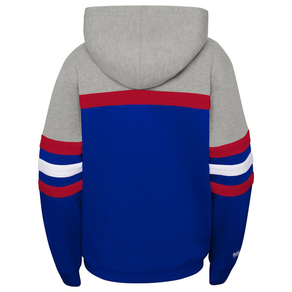 Buffalo Bills Youth Throwback Head Coach Pullover Hoodie Royal | Mitchell & Ness