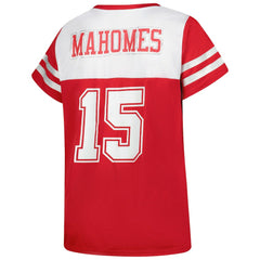 Patrick Mahomes Kansas City Chiefs Women's Plus Size Bling V-Neck T-Shirt White | Fanatics