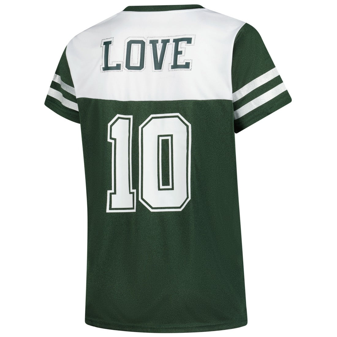 Jordan Love Green Bay Packers Women's Plus Size Bling V-Neck T-Shirt White | Fanatics