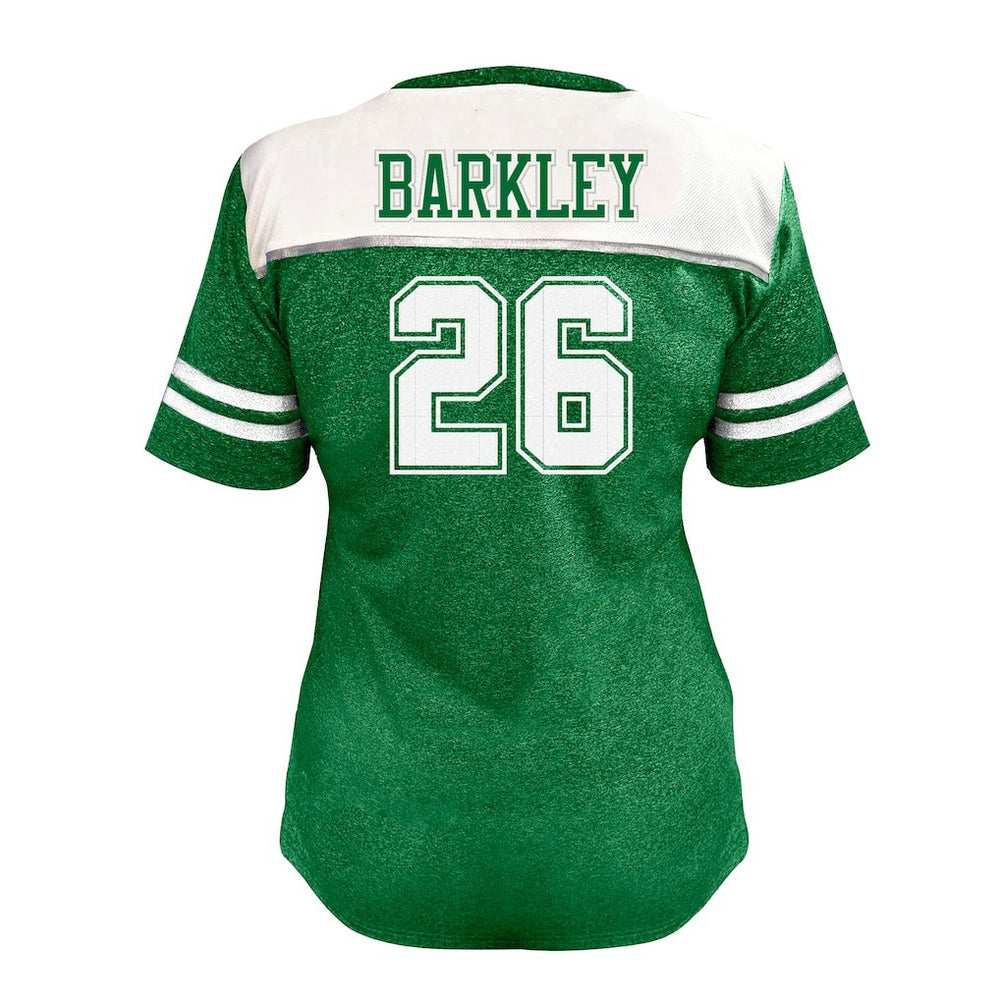 Saquon Barkley Philadelphia Eagles Women's Plus Size Bling V-Neck T-Shirt White | Fanatics
