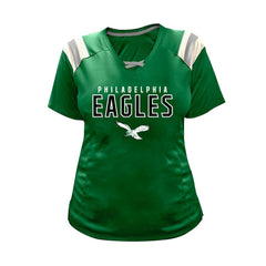 Saquon Barkley Philadelphia Eagles Women's Plus Size Name & Number Raglan Lace V-Neck T-Shirt Kelly Green | Fanatics