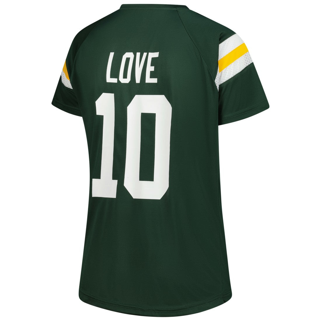 Jordan Love Green Bay Packers Women's Plus Size Name & Number Raglan Lace V-Neck T-Shirt Green | Fanatics