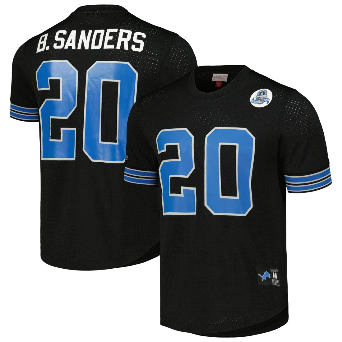 Barry Sanders Detroit Lions Big & Tall Mesh Player Name & Number Shirt Black | Mitchell & Ness