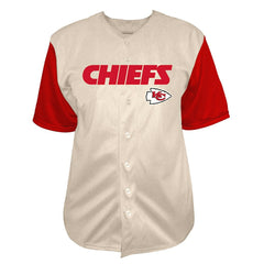 Patrick Mahomes Kansas City Chiefs Big & Tall Baseball Button-Up Shirt Cream | Fanatics