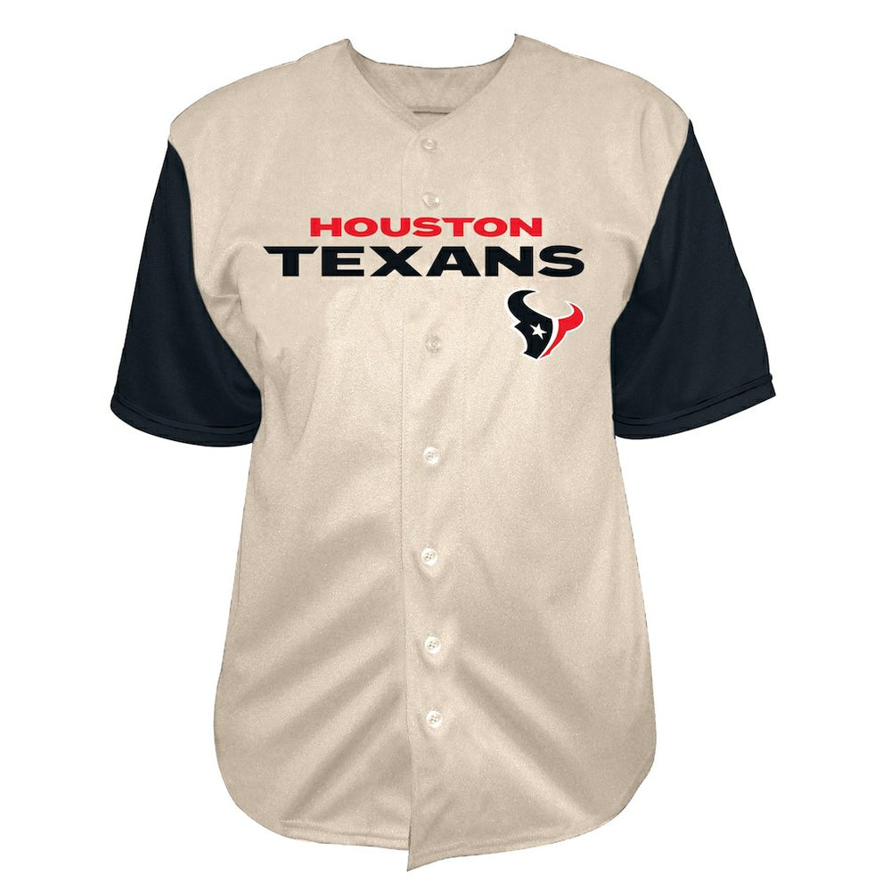 C.J. Stroud Houston Texans Big & Tall Baseball Button-Up Shirt Cream | Fanatics