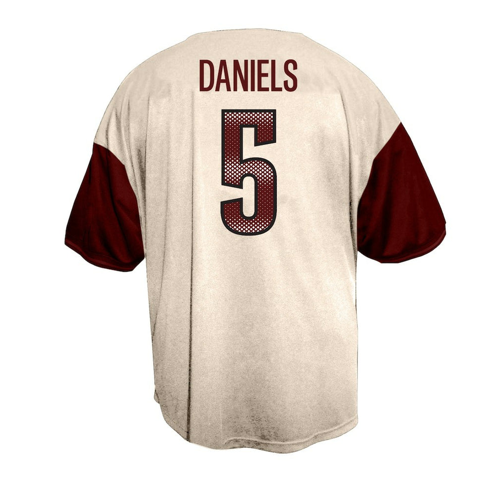 Jayden Daniels Washington Commanders Big & Tall Baseball Button-Up Shirt Cream | Fanatics
