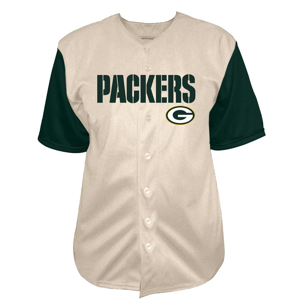 Jordan Love Green Bay Packers Big & Tall Baseball Button-Up Shirt Cream | Fanatics