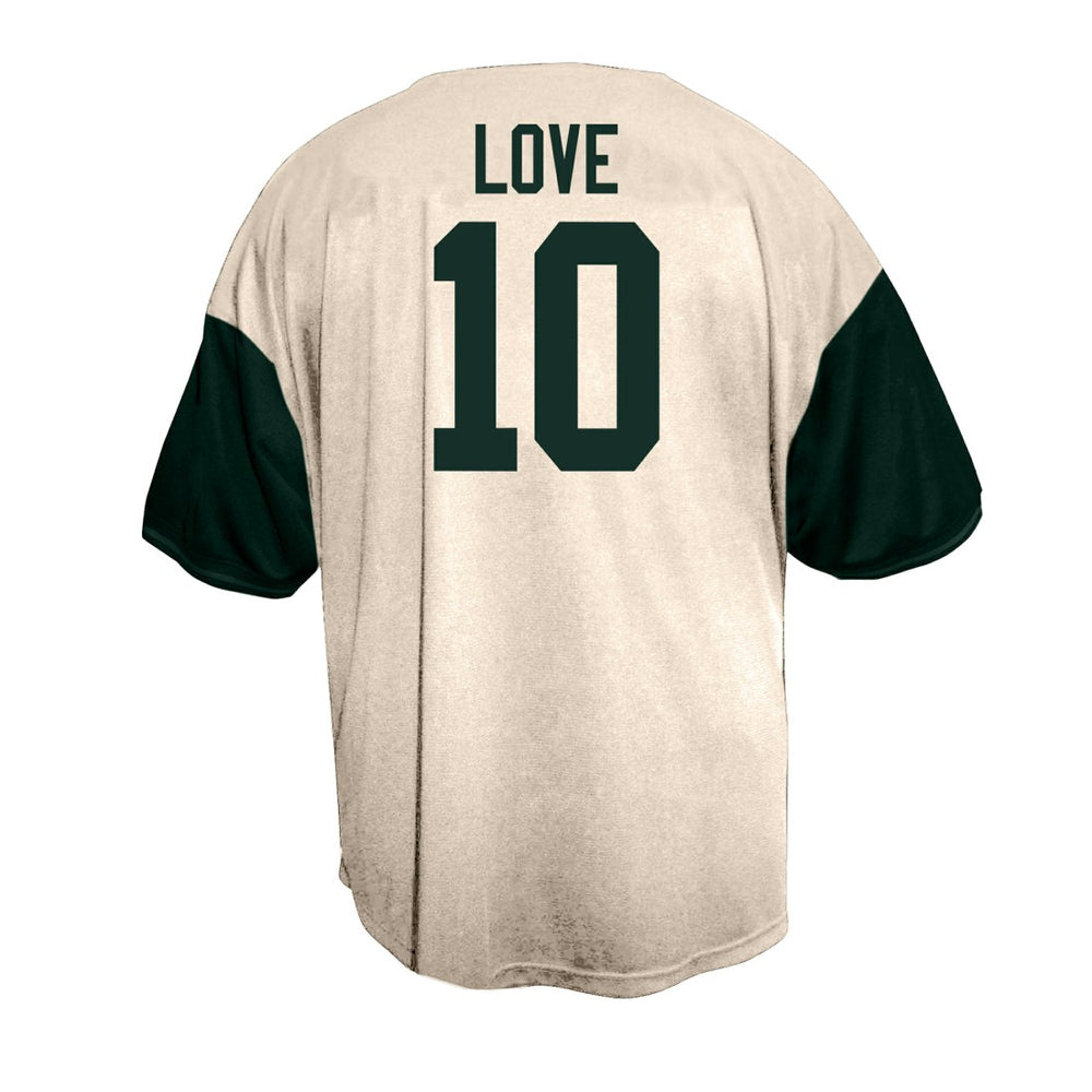 Jordan Love Green Bay Packers Big & Tall Baseball Button-Up Shirt Cream | Fanatics