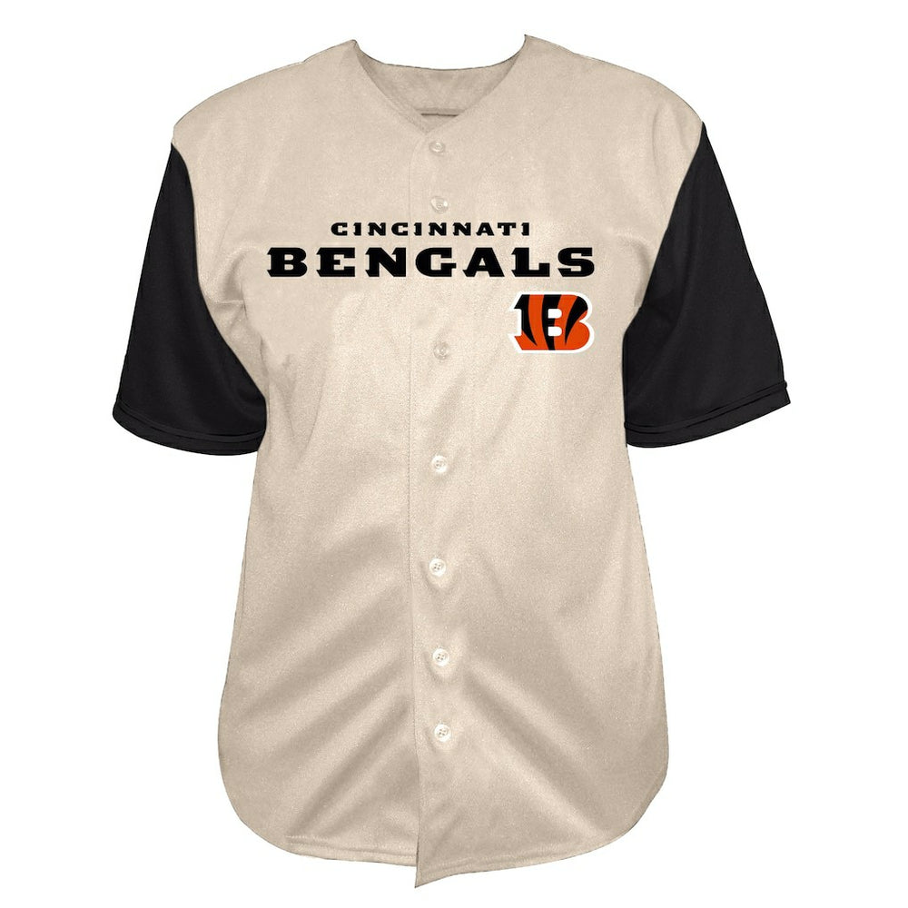 Joe Burrow Cincinnati Bengals Big & Tall Baseball Button-Up Shirt Cream | Fanatics