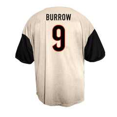 Joe Burrow Cincinnati Bengals Big & Tall Baseball Button-Up Shirt Cream | Fanatics