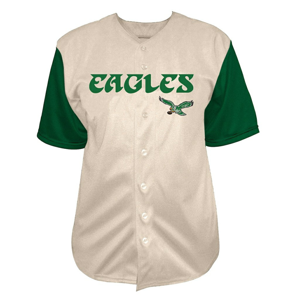 Saquon Barkley Philadelphia Eagles Big & Tall Baseball Button-Up Shirt Cream | Fanatics
