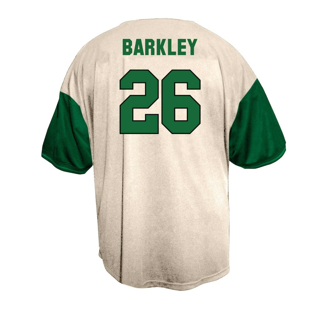 Saquon Barkley Philadelphia Eagles Big & Tall Baseball Button-Up Shirt Cream | Fanatics