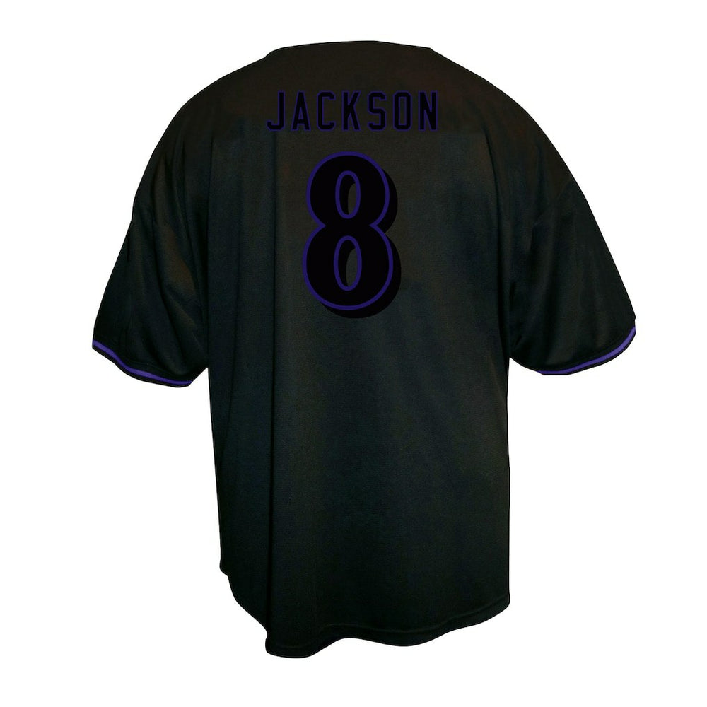 Lamar Jackson Baltimore Ravens Big & Tall Baseball Button-Up Shirt Black | Fanatics