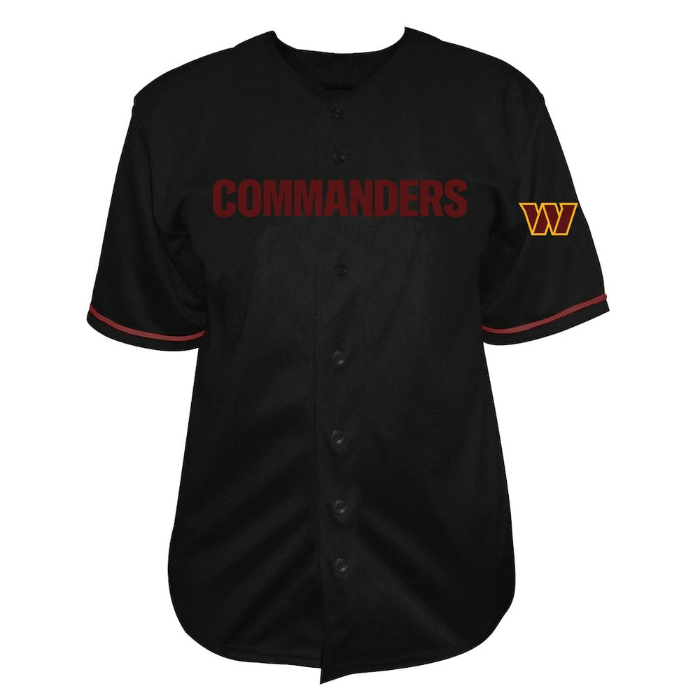 Jayden Daniels Washington Commanders Big & Tall Baseball Button-Up Shirt Black | Fanatics
