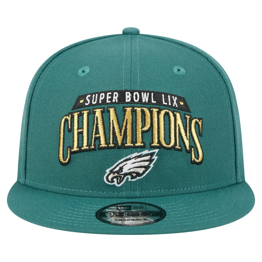 Philadelphia Eagles New Era Super Bowl LIX Champions 9FIFTY Snapback Hat Midnight Green | NFL