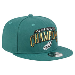 Philadelphia Eagles New Era Super Bowl LIX Champions 9FIFTY Snapback Hat Midnight Green | NFL