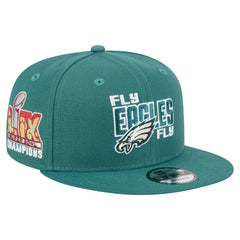 Philadelphia Eagles New Era Super Bowl LIX Champions Side Patch 9FIFTY Snapback Hat Midnight Green | NFL
