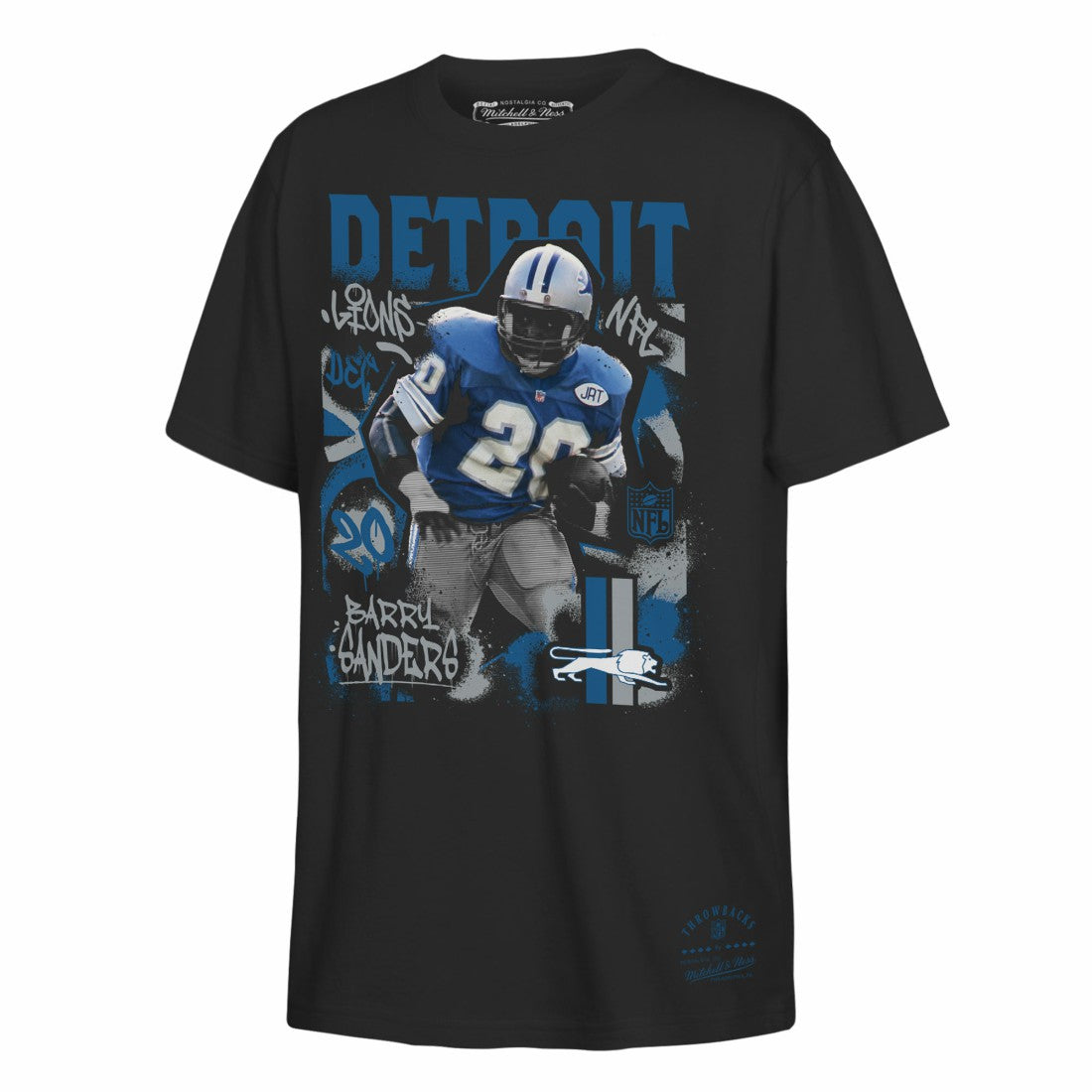 Barry Sanders Detroit Lions Youth Star Player T-Shirt Black | Mitchell & Ness